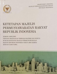 Image of Ketetapan Majelis Permusyawaratan Rakyat Republik Indonesia